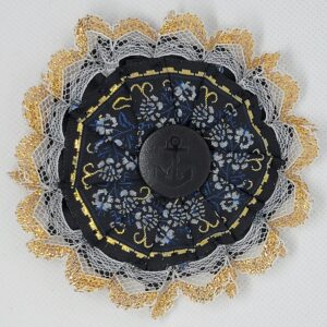 Black, Blue & Gold with Anchor Button Cockade-Rosette