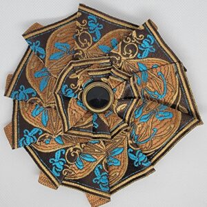 Brown and Blue with Black Button Cockade - Rosette