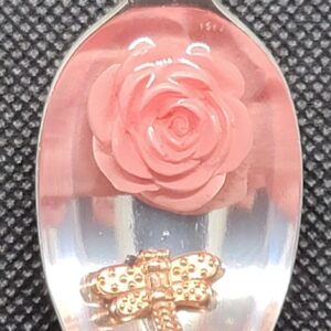 Dragonfly & Rose Silverplate Spoon Bowl Pendant
