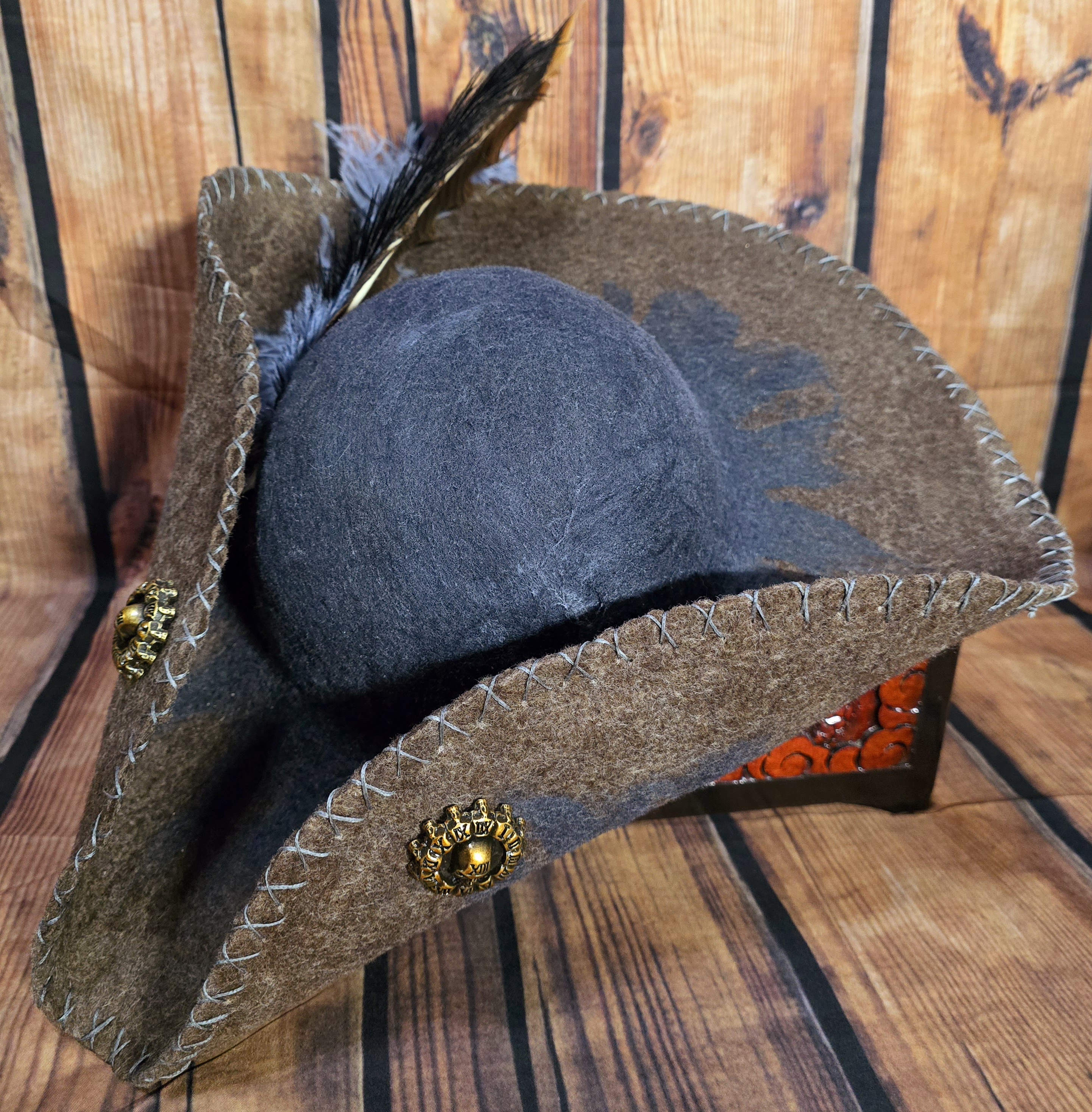 Two Tone Sunburst Grey & Brown Pirate Hat